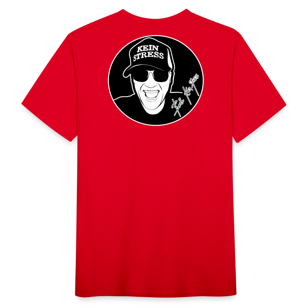 Boscho Kein Stress ® T-Shirt mit Logo auf Vorder - und Rückseite - Rot