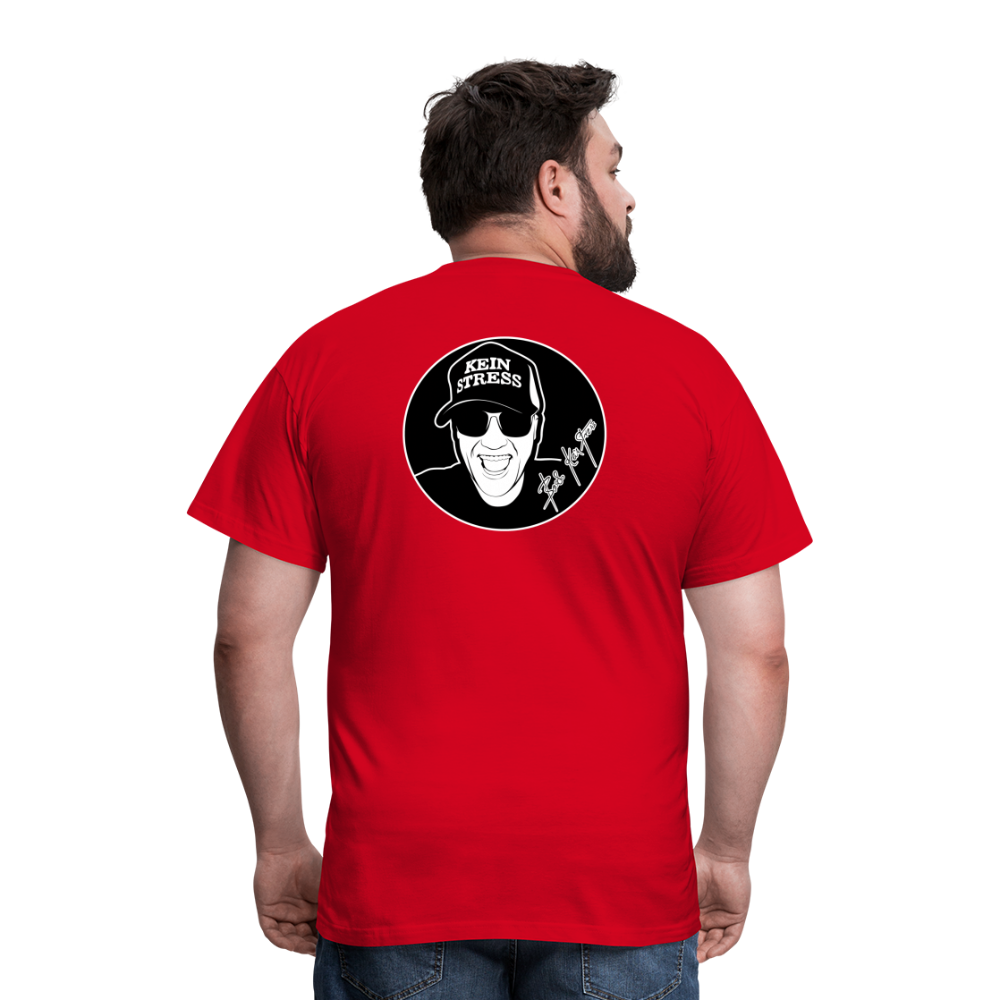 Boscho Kein Stress ® T-Shirt mit Logo auf Vorder - und Rückseite - Rot