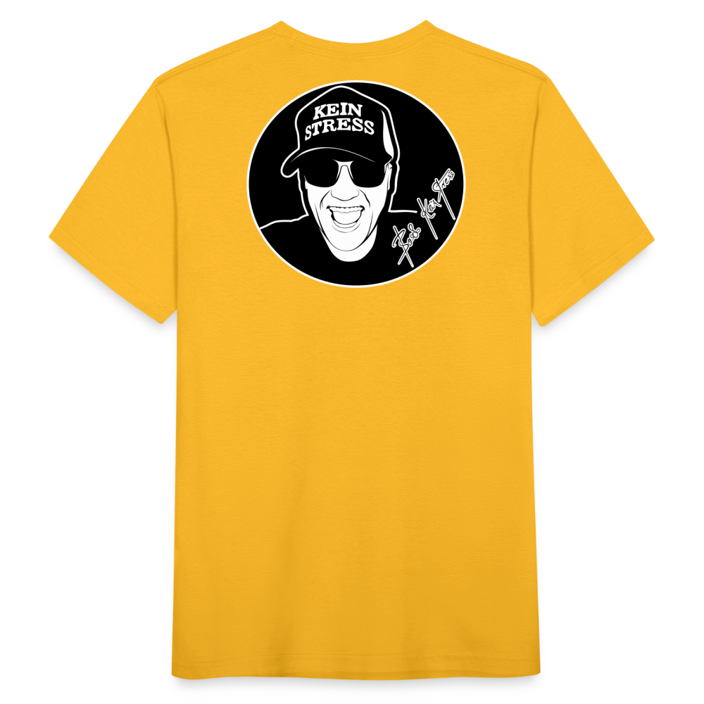 Boscho Kein Stress ® T-Shirt mit Logo auf Vorder - und Rückseite - Gelb