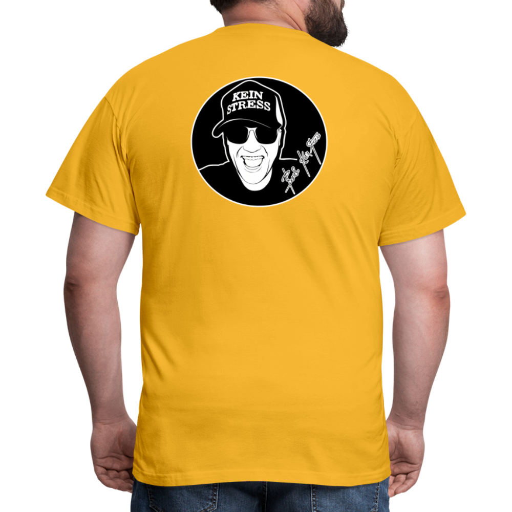Boscho Kein Stress ® T-Shirt mit Logo auf Vorder - und Rückseite - Gelb