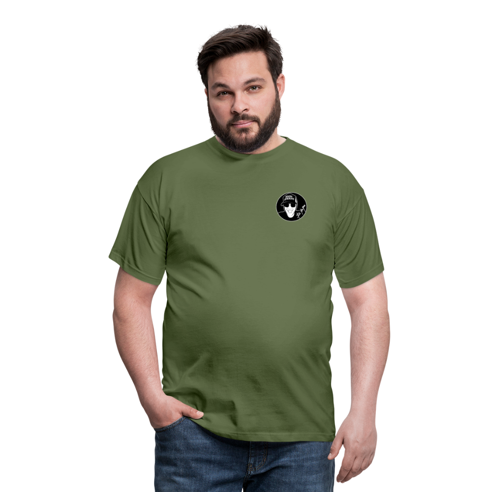 Boscho Kein Stress ® T-Shirt mit Logo auf Vorder - und Rückseite - Militärgrün