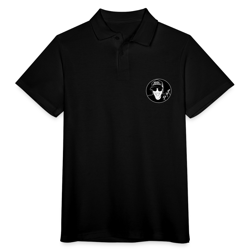 Boscho Kein Stress ® Poloshirt mit Logo auf Vorder - und Rückseite - Schwarz