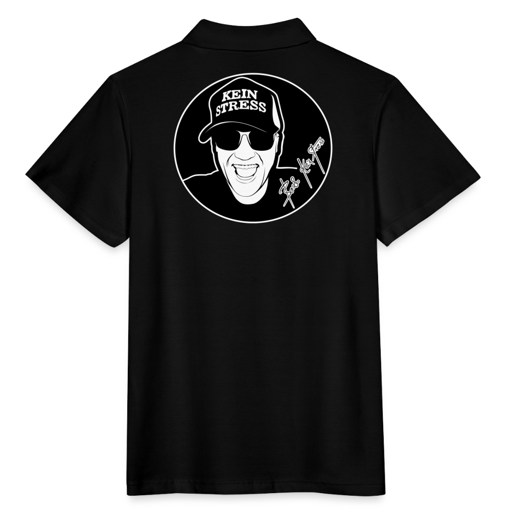 Boscho Kein Stress ® Poloshirt mit Logo auf Vorder - und Rückseite - Schwarz