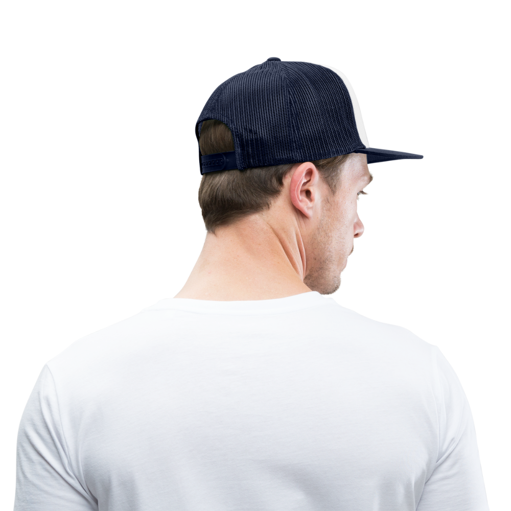 Boscho Kein Stress ® Trucker Cap Text mit Logo - Weiß/Navy