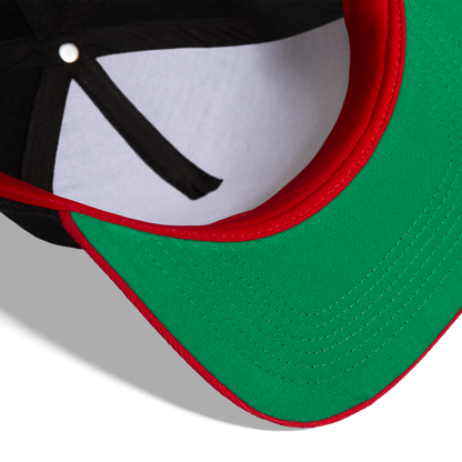Boscho Kein Stress ® Snapback Cap weißer Text / weißes Logo - Schwarz/Rot