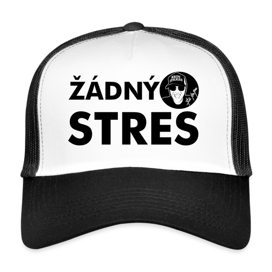 Boscho Kein Stress ® Trucker Cap Text Tschechisch mit Logo ŽÁDNÝ STRES - Weiß/Schwarz