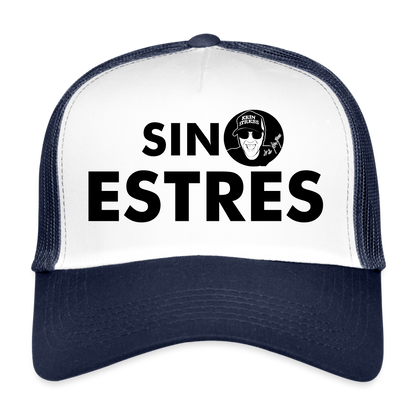 Boscho Kein Stress ® Trucker Cap Text Spanisch mit Logo SIN ESTRÉS - Weiß/Navy