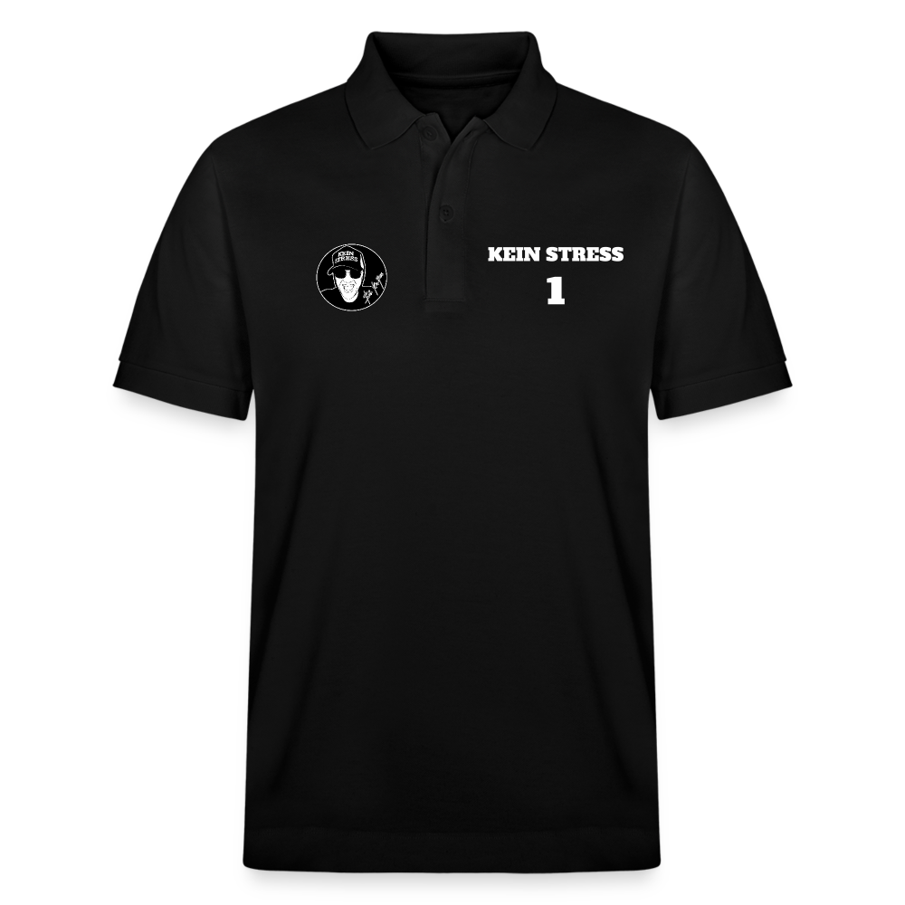 Boscho Kein Stress ® Männer Bio Poloshirt Limited Edition 2024 schwarz - Schwarz