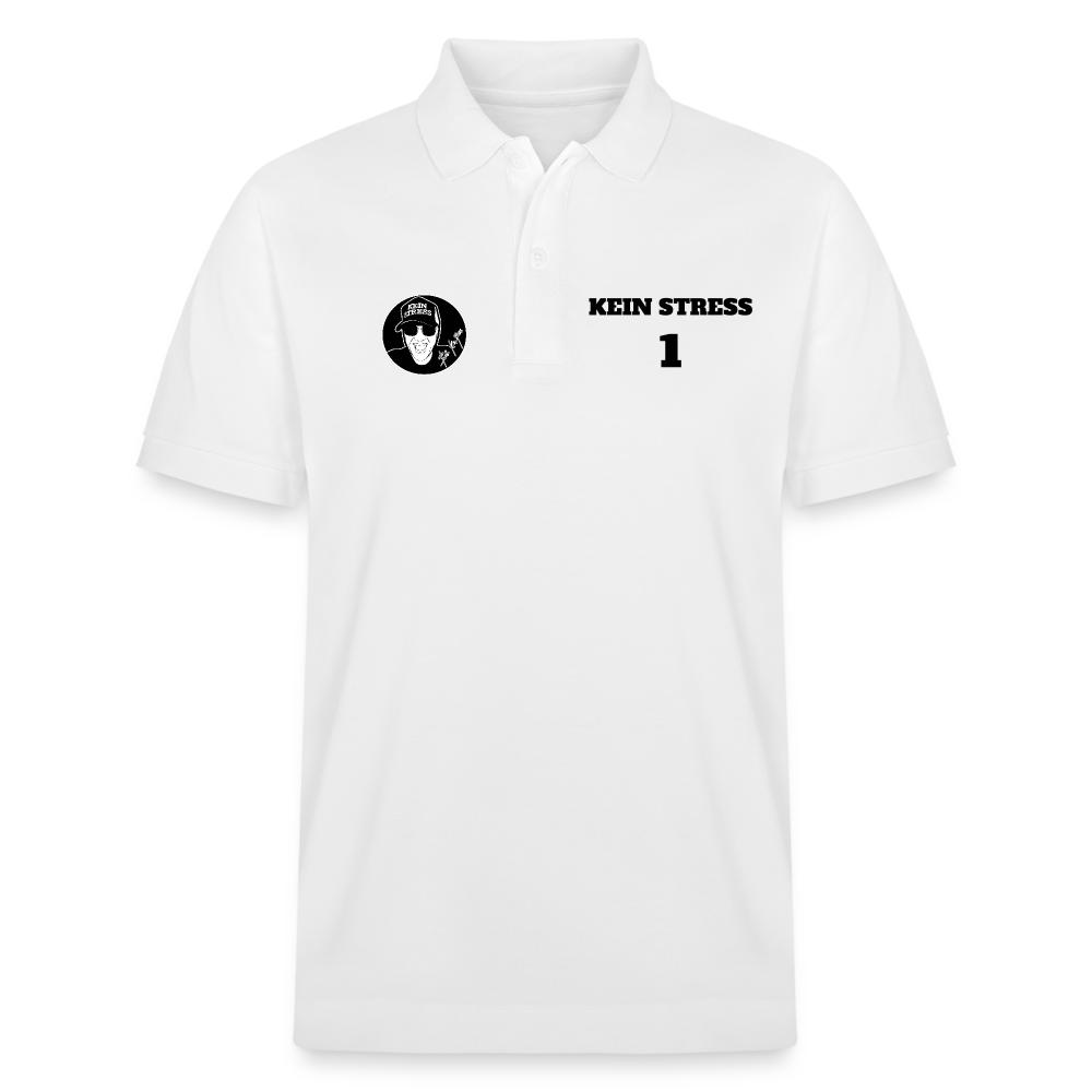 Boscho Kein Stress ® Männer Bio Poloshirt Limited Edition 2024 weiß - weiß