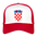 Trucker Cap mit Kroatien Hrvatska Wappen - Weiß/Rot