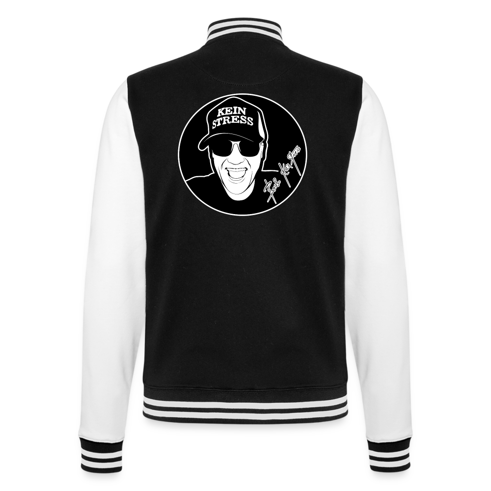 Boscho Kein Stress ® College-Sweatjacke Unisex Limited Edition 2024 - Schwarz/Weiß