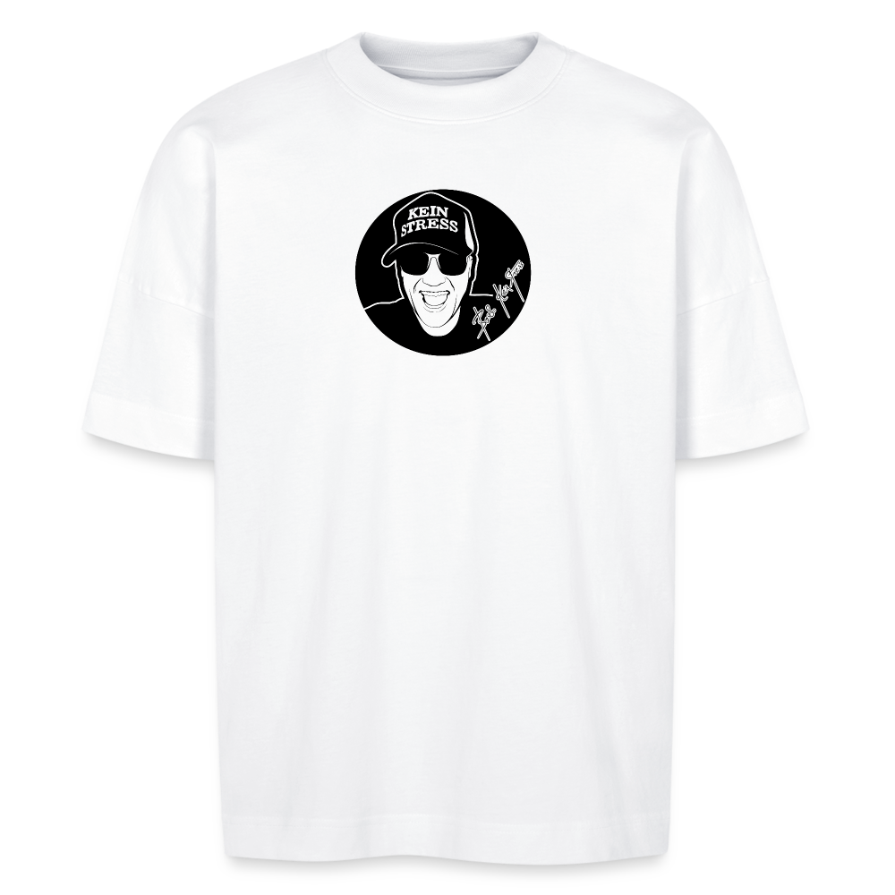 Boscho Kein Stress ® Unisex Oversize Bio-T-Shirt BLASTER - Weiß