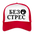 Boscho Kein Stress ® Trucker Cap Без стрес Text mazedonisch / bulgarisch mit Logo - Weiß/Rot