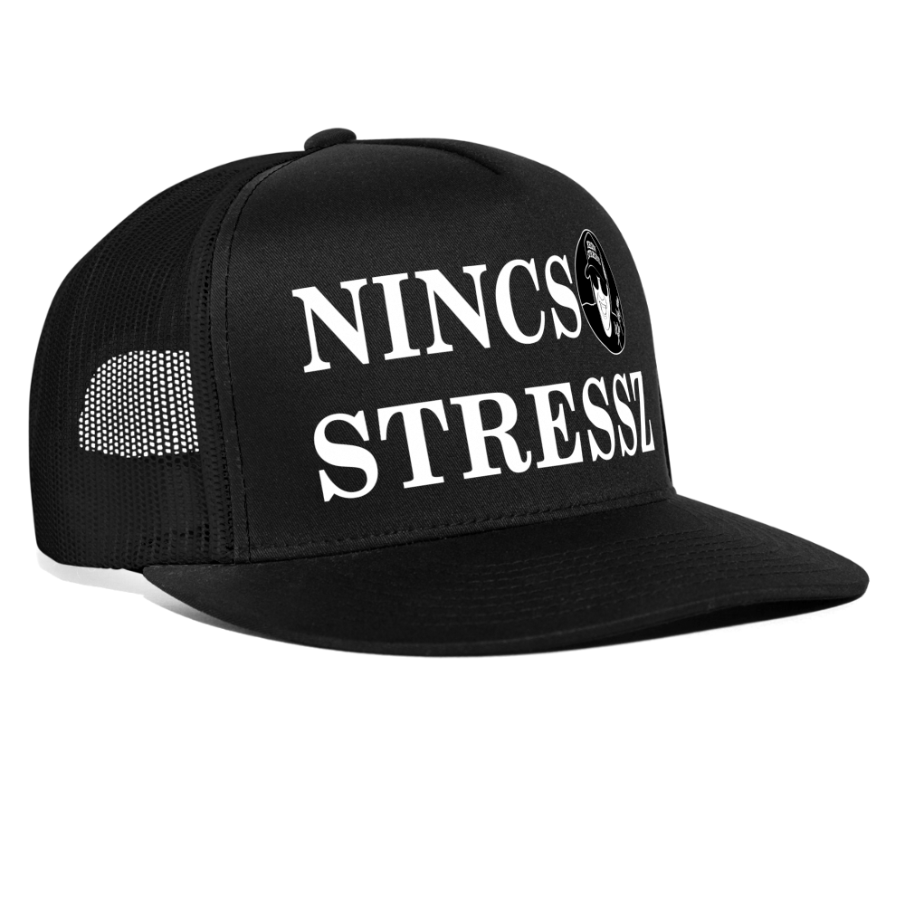 Boscho Kein Stress ® Trucker Nincs stressz Cap schwarz ungarisch mit Logo - Schwarz/Schwarz