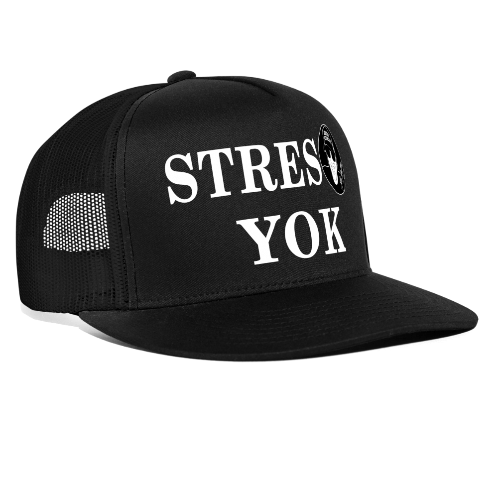 Boscho Kein Stress ® Trucker Cap schwarz Stres yok türkisch mit Logo - Schwarz/Schwarz