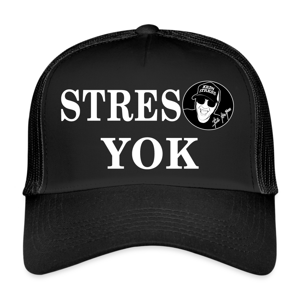 Boscho Kein Stress ® Trucker Cap schwarz Stres yok türkisch mit Logo - Schwarz/Schwarz