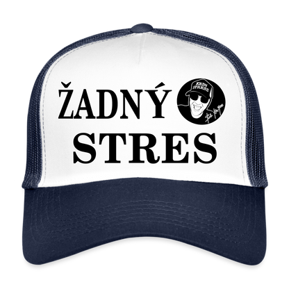 Boscho Kein Stress ® Trucker Cap Text tschechisch Žádný stres mit Logo - Weiß/Navy