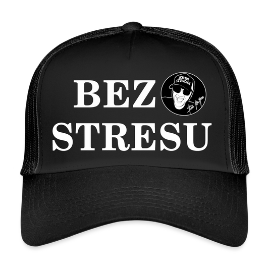 Boscho Kein Stress ® Trucker Cap schwarz Text Polnisch Bez stresu mit Logo - Schwarz/Schwarz