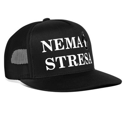 Boscho Kein Stress ® Trucker Cap schwarz Text kroatisch NEMA STRESA mit Logo - Schwarz/Schwarz