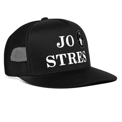 Boscho Kein Stress ® Trucker Cap schwarz Text albanisch JO STRES mit Logo - Schwarz/Schwarz